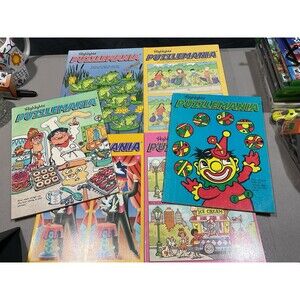 Highlights Puzzlemania Magazines Unused 1990's Puzzle Books Lot Of 6